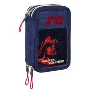 safta star wars plumier de 3 pisos 37 piezas goma lapiz 2 boligrafos sacapuntas 2 reglas 16 colores 14 rotuladores 12.5x19.5x5.5cm color azul marino
