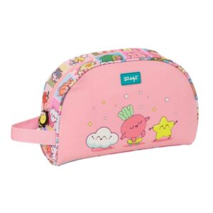 safta mr. wonderful comic neceser adaptable a carro asa de mano lateral bolsillo interior con cremallera 28x18x10cm color rosa