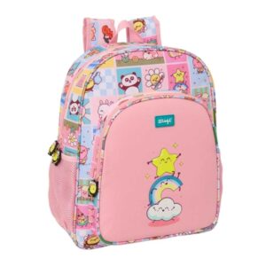 safta mr. wonderful comic mochila 15l adaptable a carro bolsillo frontal portabotellas cremallera con doble tirador asa de mano hombreras y espalda acolchada 32x38x12cm color rosa