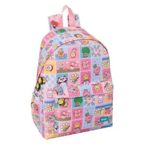 safta mr. wonderful comic mochila para portatiles hasta 14.1" portabotellas cremallera con doble tirador asa de mano bolsillo frontal acolchada acolchada 31x43x13cm color rosa