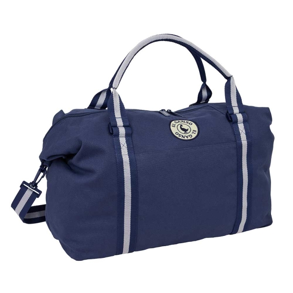 safta el ganso jeans bolsa de fin de semana bandolera ajustable bolsillo frontal cremallera bidireccional asas de mano 50x29x22cm color azul marino