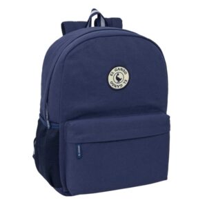 safta el ganso jeans mochila adaptable a carro bolsillo frontal espalda acolchada cremallera con doble tirador asa de mano hombreras ergonomicas 32x43x14cm color azul marino