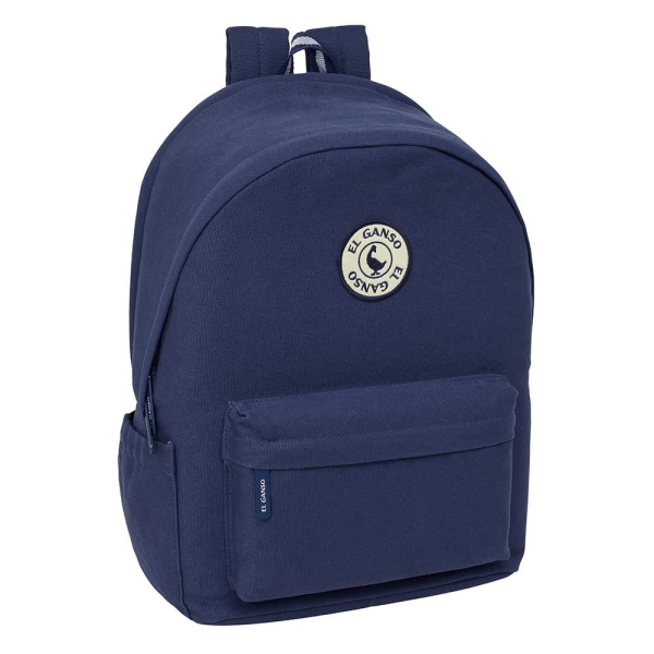 safta el ganso jeans mochila para portatiles hasta 15.6" bolsillo para tablet hasta 11" antirrobo asa de mano conector usb acolchada 31x44x18cm color azul marino