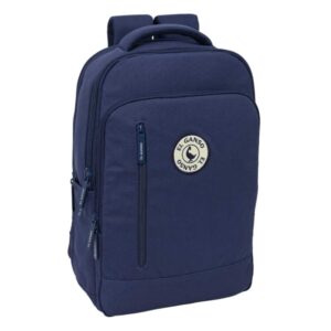 safta el ganso jeans mochila para portatiles hasta 15.6" portabotellas cremallera con doble tirador bolsillo para tablet hasta 10.6" conector usb acolchada 29x44x15cm color azul marino