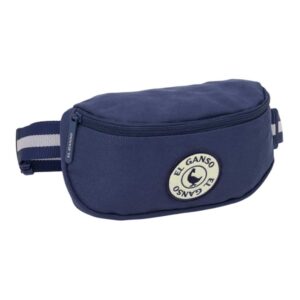 safta el ganso jeans bolsa de cintura cremallera cintas ajustables cierre de pvc 23x14x9cm color azul marino
