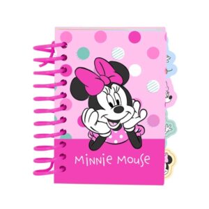 safta minnie mouse minty bloc de notas formato a7 80 hojas de 80 g/m2 espiral tapas duras 4 separadores interiores 7.4x10.5cm color rosa