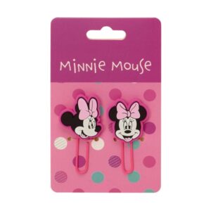 safta minnie mouse minty pack de 2 clips presentado en blister color rosa