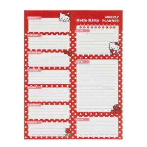 safta hello kitty planificador semanal 50 paginas 100 g/m2 19x25.5cm color rojo y blanco