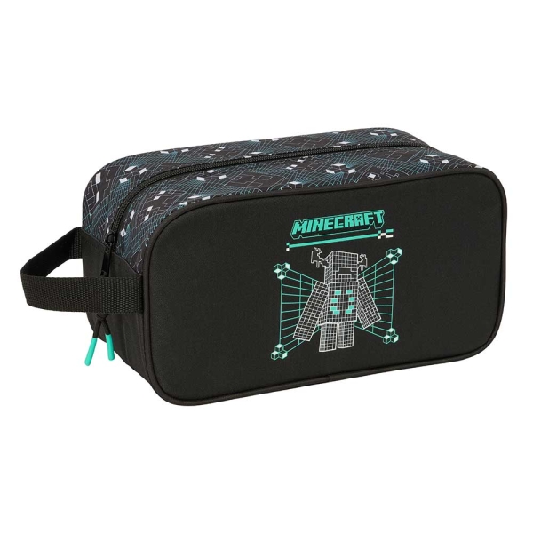 safta minecraft screen zapatillero mediano capacidad 6l asa de mano lateral 29x15x14cm color negro