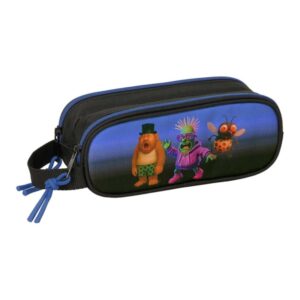 safta brainrot portatodo 2 compartimentos con cremallera asa lateral capacidad 1l 21x8x6cm color negro y azul