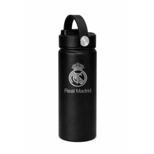 safta real madrid botella isotermica capacidad 530ml pajita interior revestimiento interior de cobre tapa antifugas 12h caliente 24h frio color negro