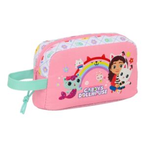 safta gabby's dollhouse bolsa isotermica porta alimentos asa de mano lateral cremallera 21.5x12x6.5cm color rosa