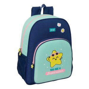 safta mr. wonderful estrella mochila adaptable a carro bolsillo frontal portabotellas cremallera con doble tirador asa de mano espalda acolchada 33x42x14cm color turquesa claro