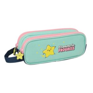 safta mr. wonderful estrella portatodo 2 compartimentos con cremallera asa lateral capacidad 1l 21x8x6cm color turquesa claro