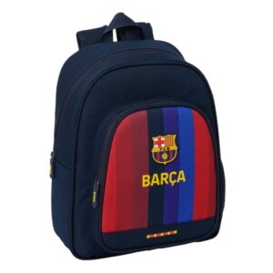 safta f.c.barcelona 1ª equipacion 26/27 mochila infantil portabotellas bolsillo frontal asa de mano adaptable a carro hombreras acolchadas 28x34x10cm color azul noche