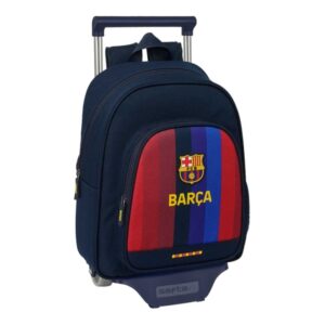 safta f.c.barcelona 1ª equipacion 26/27 mochila con carro extraible portabotellas bolsillo frontal asa de mano 28x34x10cm color azul noche