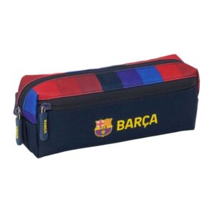 safta f.c.barcelona 1ª equipacion 26/27 portatodo 3 compartimentos con cremallera goma elastica compacto 22x8.5x6cm color azul noche