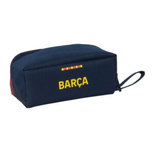 safta f.c.barcelona 1ª equipacion 26/27 portatodo cuadrado cremallera diagonal de doble tirador asa lateral 20x8x8cm color azul noche