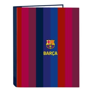 safta f.c.barcelona 1ª equipacion 26/27 carpeta de 4 anillas de 25mm formato folio tapas duras forradas 26.5x33x4cm color rojo y azul