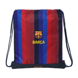 safta f.c.barcelona 1ª equipacion 26/27 saco plano cierre con cordones bolsillo interior con cremallera 35x40x1cm color rojo y azul