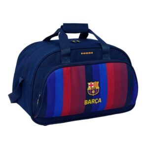safta f.c.barcelona 1ª equipacion 26/27 bolsa de deporte bandolera ajustable bolsillo frontal fondo semirigido cremallera con doble tirador tacos en la base 40x24x23cm color azul noche