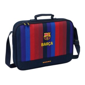 safta f.c.barcelona 1ª equipacion 26/27 maletin con cremallera bandolera ajustable asa forrada doble tirador fondo semirigido 38x28x6cm color azul noche