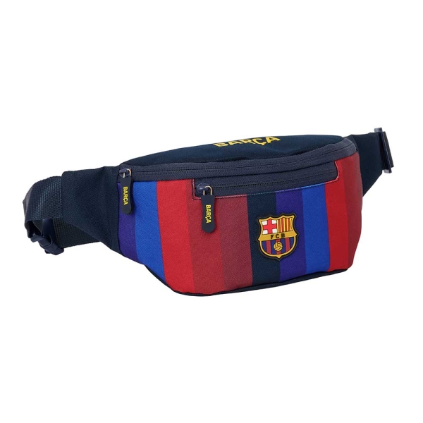 safta f.c.barcelona 1ª equipacion 26/27 bolsa de cintura cremallera cintas ajustables cierre de pvc bolsillo frontal 23x12x9cm color azul noche