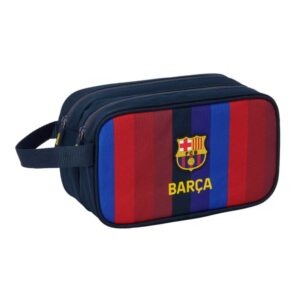 safta f.c.barcelona 1ª equipacion 26/27 neceser 2 compartimentos con cremallera adaptable a carro asa de mano lateral 26x15x12.5cm color azul noche