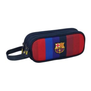 safta f.c.barcelona 1ª equipacion 26/27 portatodo 3 compartimentos con cremallera asa lateral 21x8.5x7cm color azul noche
