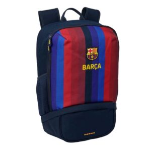 safta f.c.barcelona 1ª equipacion 26/27 mochila zapatillero cremallera con doble tirador bolsillo interior portabotellas asa de mano 28x51x19cm color azul noche