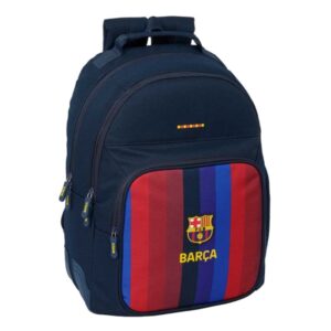safta f.c.barcelona 1ª equipacion 26/27 mochila adaptable a carro bolsillo frontal portabotellas cremallera con doble tirador asa de mano espalda acolchada 32x42x15cm color azul noche