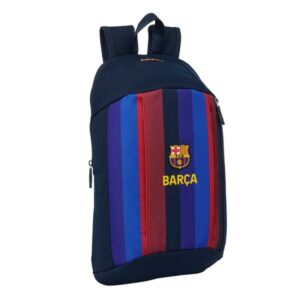 safta f.c.barcelona 1ª equipacion 26/27 mini mochila 8.5l hombreras acolchadas cremallera vertical asa bolsillo frontal ajustables y confortables 22x39x10cm color azul noche