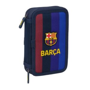 safta f.c.barcelona 1ª equipacion 26/27 plumier de 2 pisos 29 piezas goma lapiz 2 boligrafos sacapuntas 10 colores 14 rotuladores 12.5x19.5x4cm color azul noche