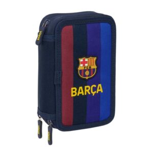 safta f.c.barcelona 1ª equipacion 26/27 plumier de 3 pisos 37 piezas goma lapiz 2 boligrafos sacapuntas 2 reglas 16 colores 14 rotuladores 12.5x19.5x5.5cm color azul noche