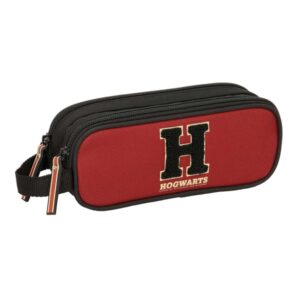 safta harry potter hogwarts portatodo 2 compartimentos con cremallera asa lateral capacidad 1l 21x8x6cm color negro y rojo