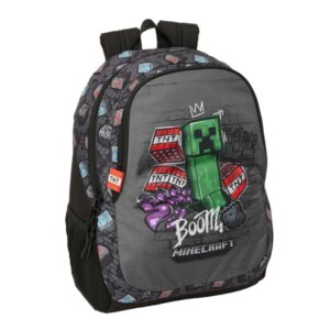 safta minecraft graffiti mochila 23l adaptable a carro espalda acolchada portabotellas cremallera con doble tirador asa de mano hombreras ergonomicas 32x44x16cm color gris