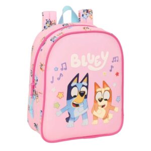 safta bluey dance mochila guarderia 6l cremallera asa de mano tarjeta de identificacion personal adaptable a carrito 22x27x10cm color rosa