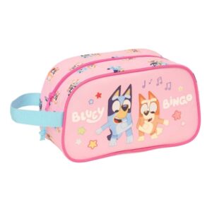 safta bluey dance neceser adaptable a carro asa de mano lateral 26x15x12cm color rosa