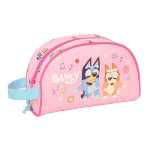safta bluey dance neceser adaptable a carro asa de mano lateral bolsillo interior con cremallera 26x16x9cm color rosa