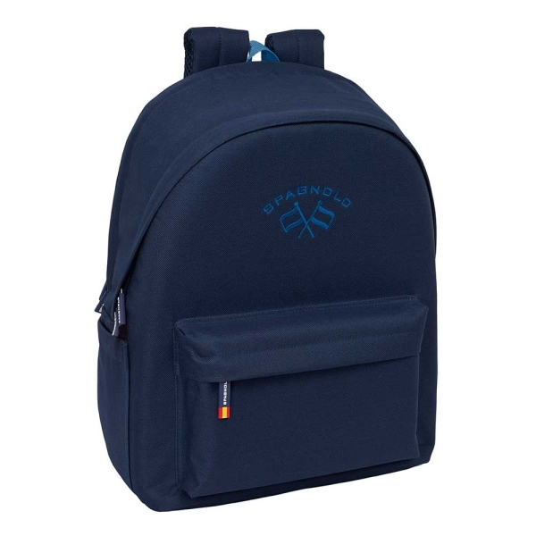 safta spagnolo mochila para portatiles hasta 15.6" bolsillo para tablet hasta 11" antirrobo asa de mano conector usb cremallera doble tirador acolchada 31x44x18cm color azul noche