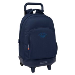 safta spagnolo mochila con carro extraible 33l portabotellas tarjeta de identificacion personal cremallera con doble tirador asa de mano bolsillo frontal 33x45x22cm color azul noche