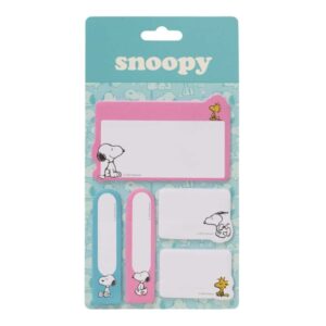 safta snoopy pack de notas adhesivas formatos surtidos cabecera para colgar 10x20cm colores surtidos
