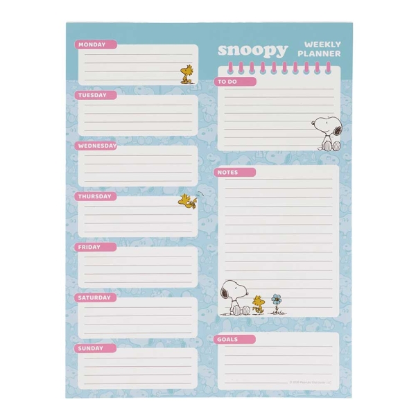 safta snoopy planificador semanal 50 paginas 100 g/m2 19x25.5cm colores surtidos