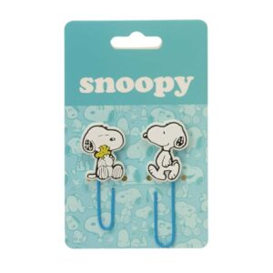 safta snoopy pack de 2 clips presentado en blister color azul claro