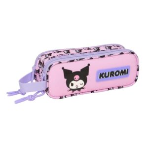 safta kuromi portatodo 2 compartimentos con cremallera asa lateral capacidad 1l 21x8x6cm color rosa