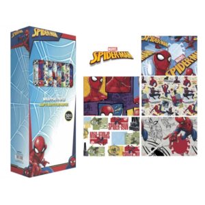 safta spider man expositor con 50 rollos de papel regalo medidas del rollo 70x200cm 5 patrones diferentes 30.5x71x15.5cm colores surtidos