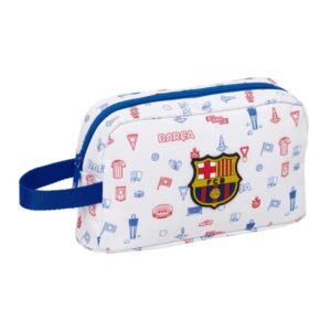 safta f.c.barcelona bolsa preescolar isotermica porta alimentos asa de mano lateral cremallera 21.5x12x6.5cm color blanco