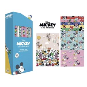 safta mickey and friends racing expositor con 50 rollos de papel regalo medidas del rollo 70x200cm 5 patrones diferentes 30.5x71x15.5cm colores surtidos