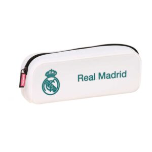 safta real madrid equipacion 26/27 portatodo cuadrado silicona cremallera 18.5x7.5x5.5cm color blanco