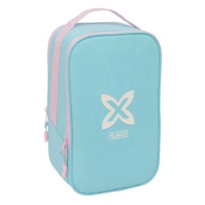 safta munich sky zapatillero doble bolsillo interior de velcro compartimento trasero con cremallera asa de mano 21x36x16cm color azul pastel